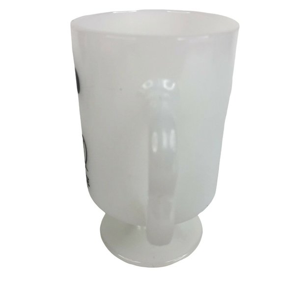 Walt Disney Mickey Mouse Pedestal Mug Milk Glass USA 8 OZ Coffee Cup Vintage - Picture 5 of 7